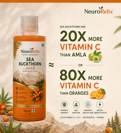 Sea Buckthorn Juice – 500ml | Omega 7-Rich Superfruit | With Omega 3, 6 & 9
